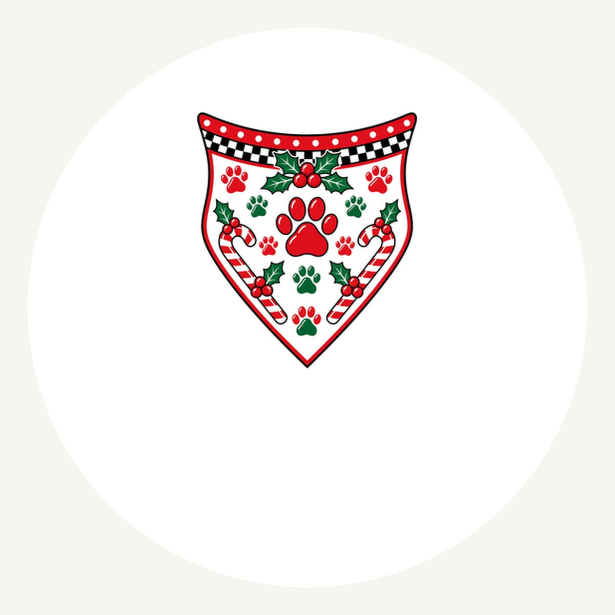 Paw Print Christmas Bandana Personalised Pewter Christmas Ornament