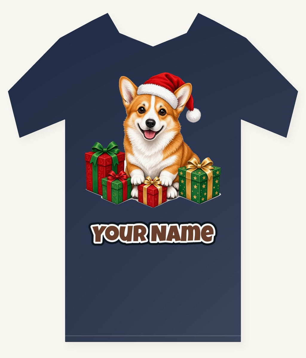 Pembroke Welsh Corgi Christmas Personalised Kids Tee and Baby Bodysuit