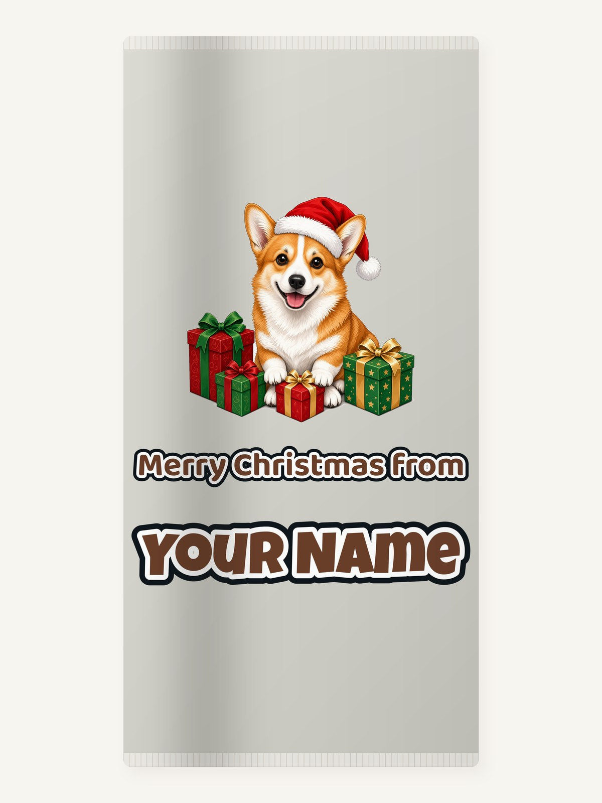 Pembroke Welsh Corgi Christmas Personalised Beach Towel
