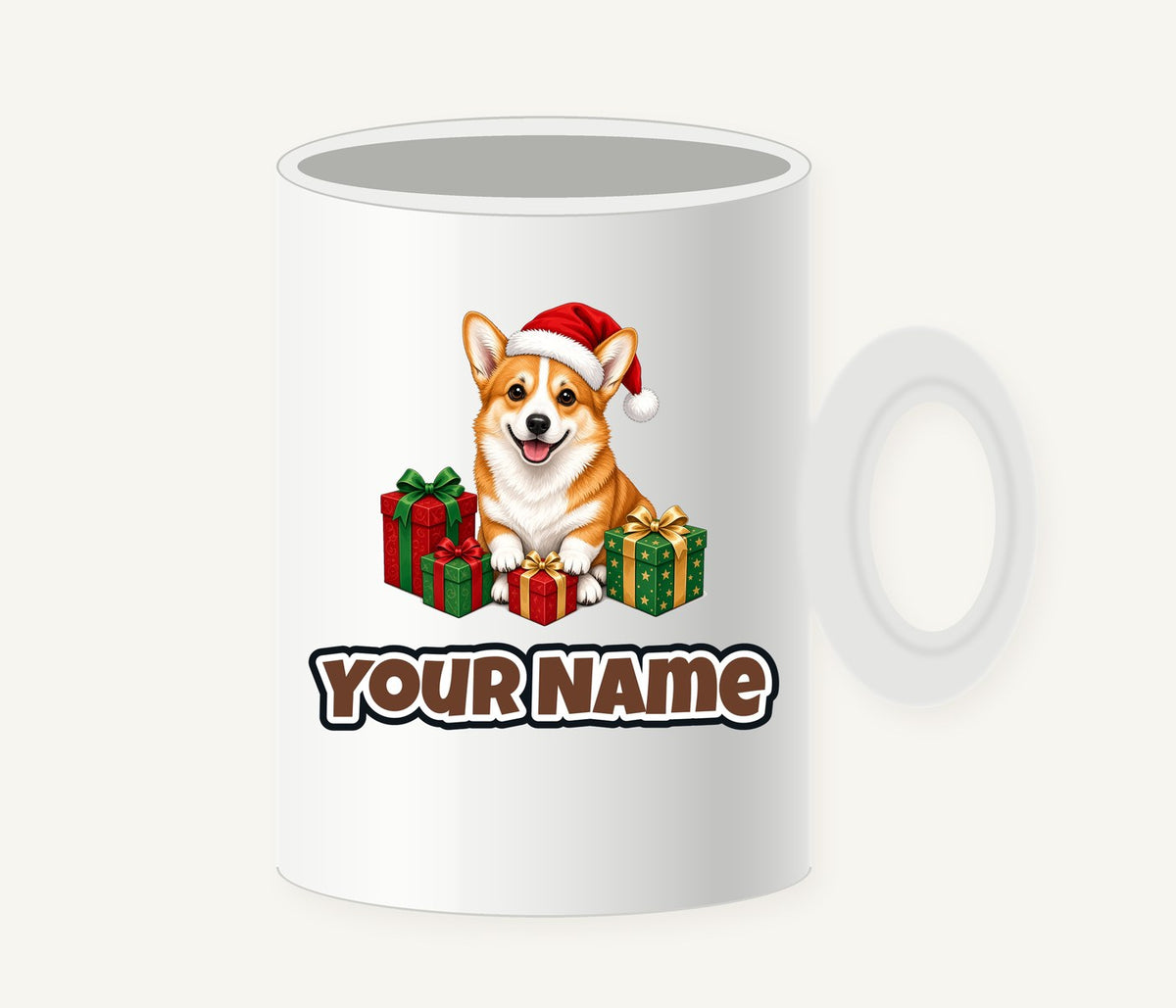 Pembroke Welsh Corgi Christmas Personalised Christmas Mug