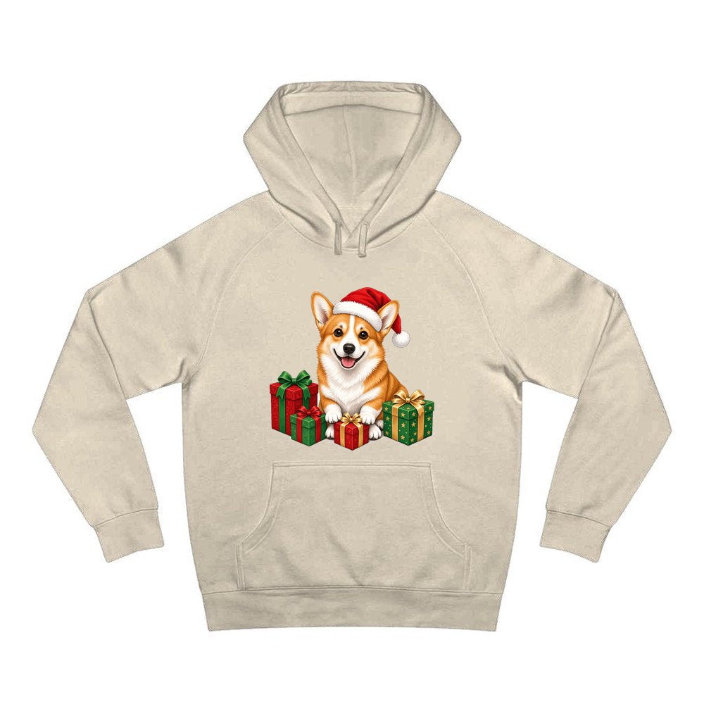 Pembroke Welsh Corgi personalised Christmas hoodie in sand