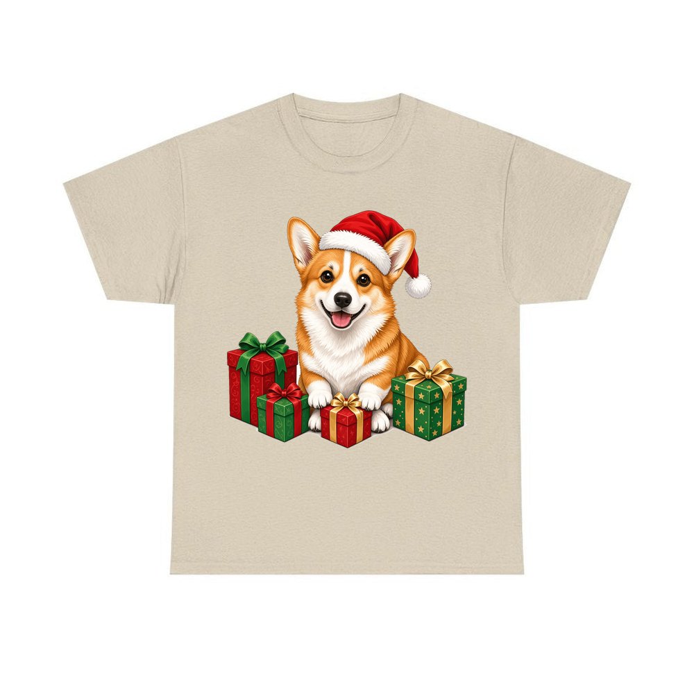 Pembroke Welsh Corgi personalised Christmas T-shirt in sand