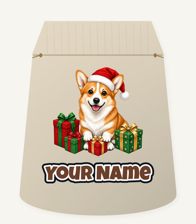 Pembroke Welsh Corgi Personalised Santa Sack