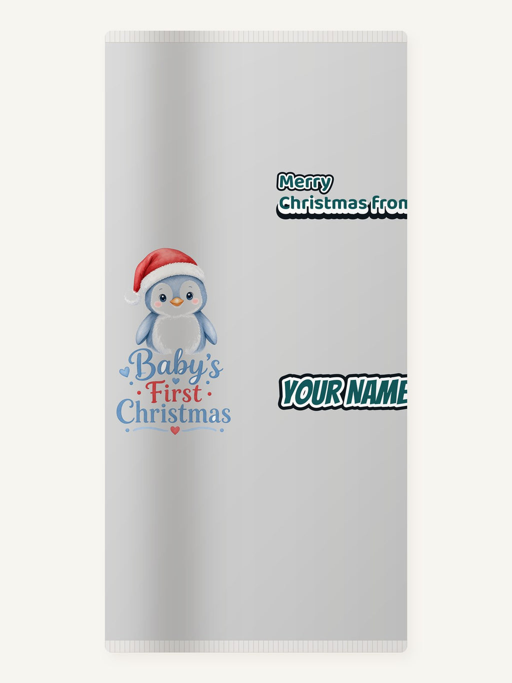 Penguin Baby's First Christmas Personalised Beach Towel