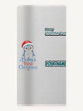 Penguin Baby's First Christmas Personalised Beach Towel