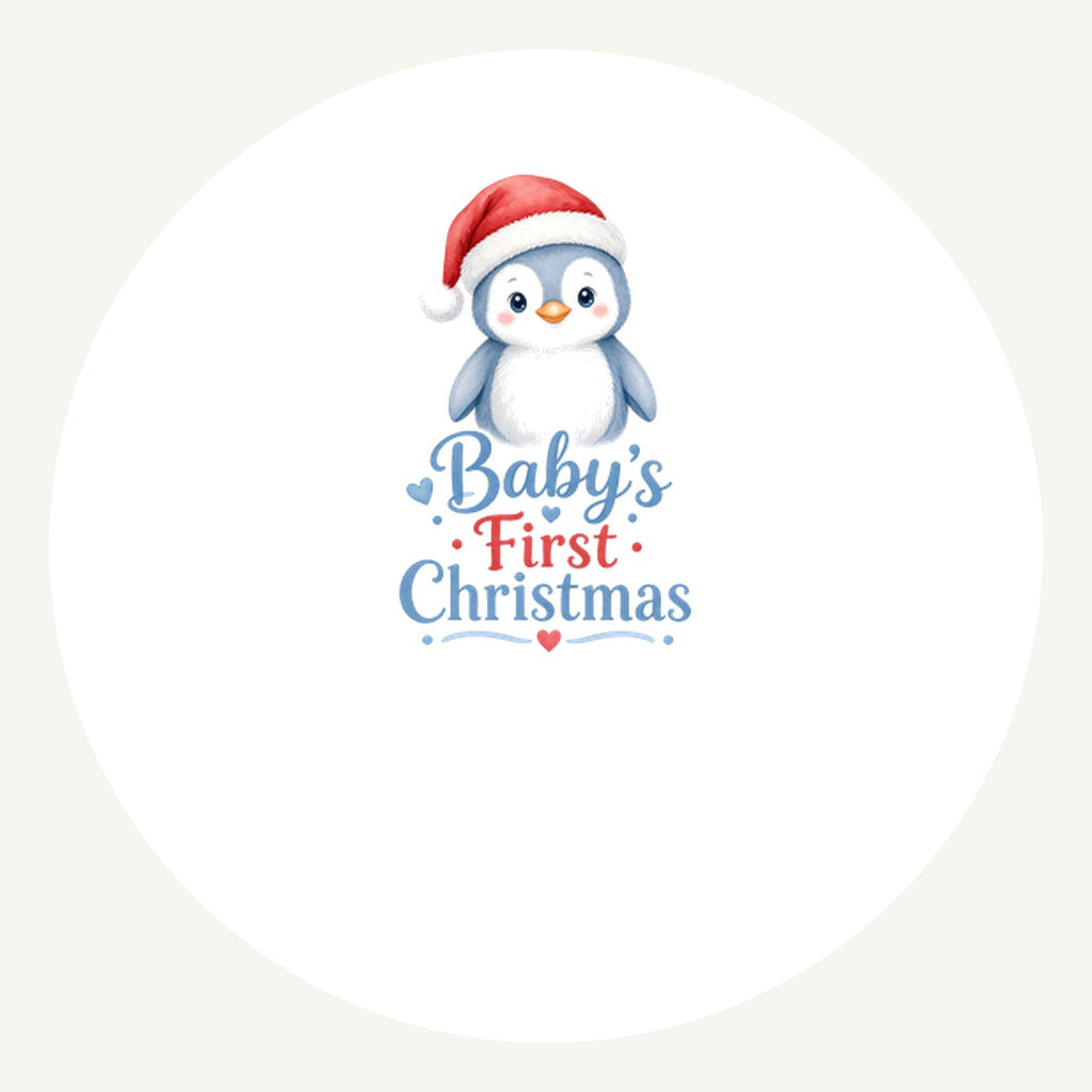 Penguin Baby's First Christmas Personalised Pewter Christmas Ornament