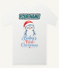 Penguin Baby's First Christmas Personalised Christmas T-Shirt and Hoodie