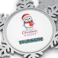 Penguin First Christmas 2026 Personalised Pewter Christmas Ornament