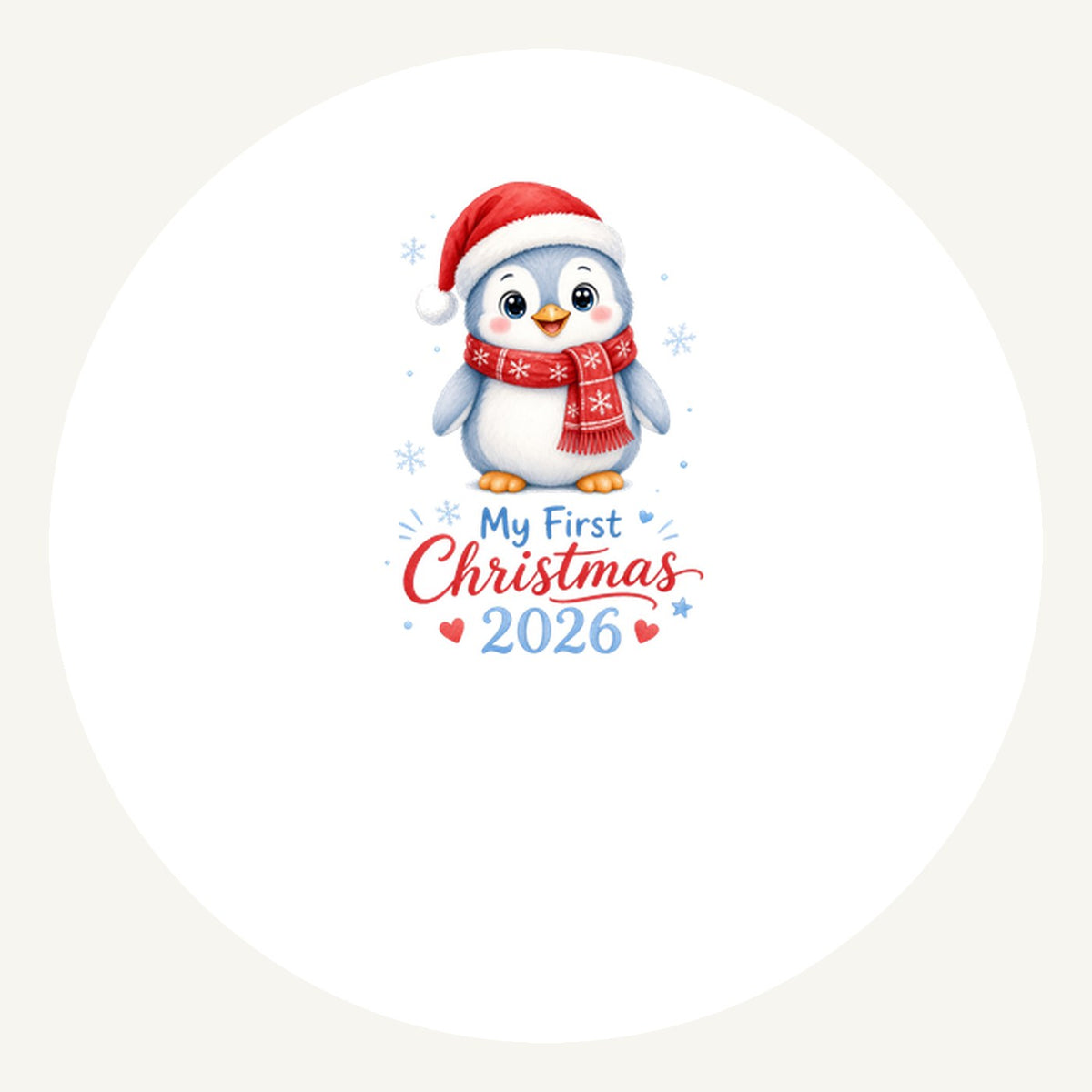 Penguin First Christmas 2026 Personalised Pewter Christmas Ornament