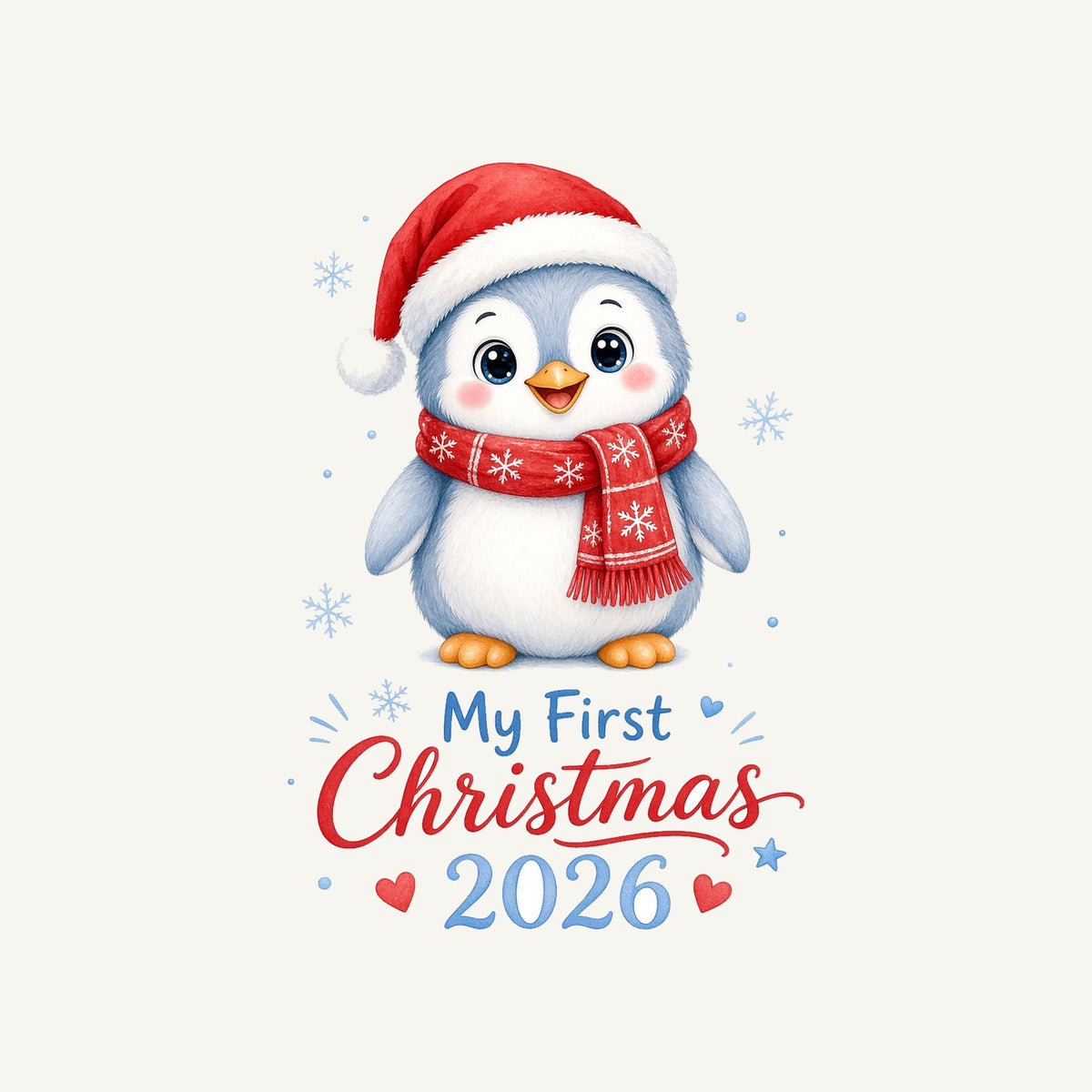 Penguin First Christmas 2026 Personalised Christmas T-Shirt and Hoodie