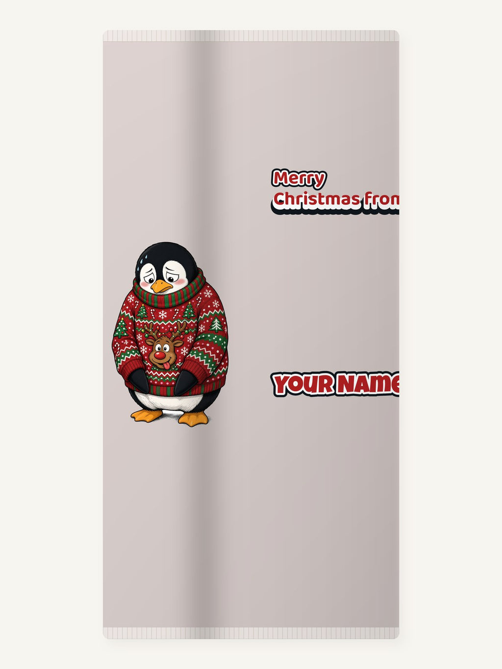 Penguin in a Bad Jumper Personalised Beach Towel