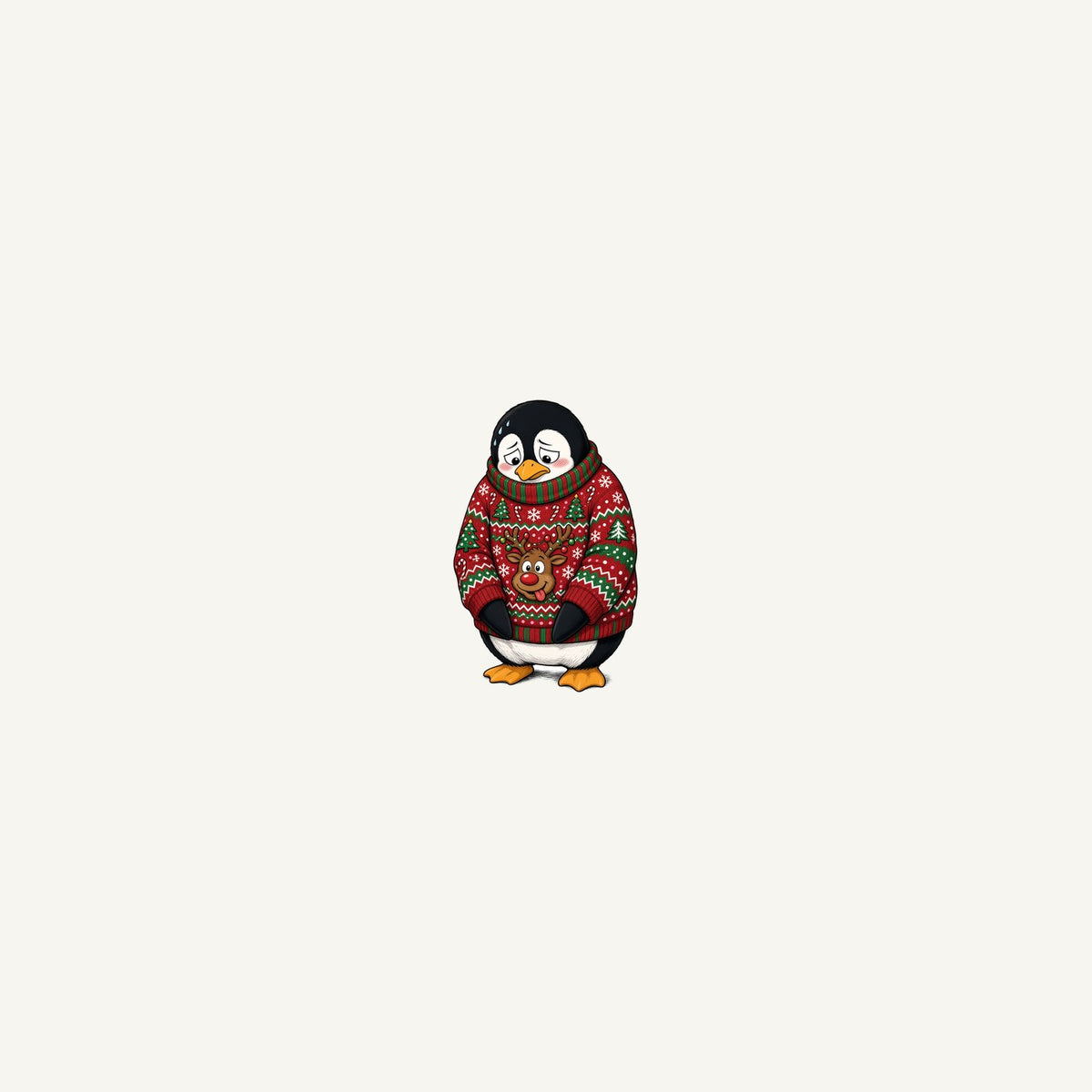 Penguin in a Bad Jumper Personalised Beach Towel