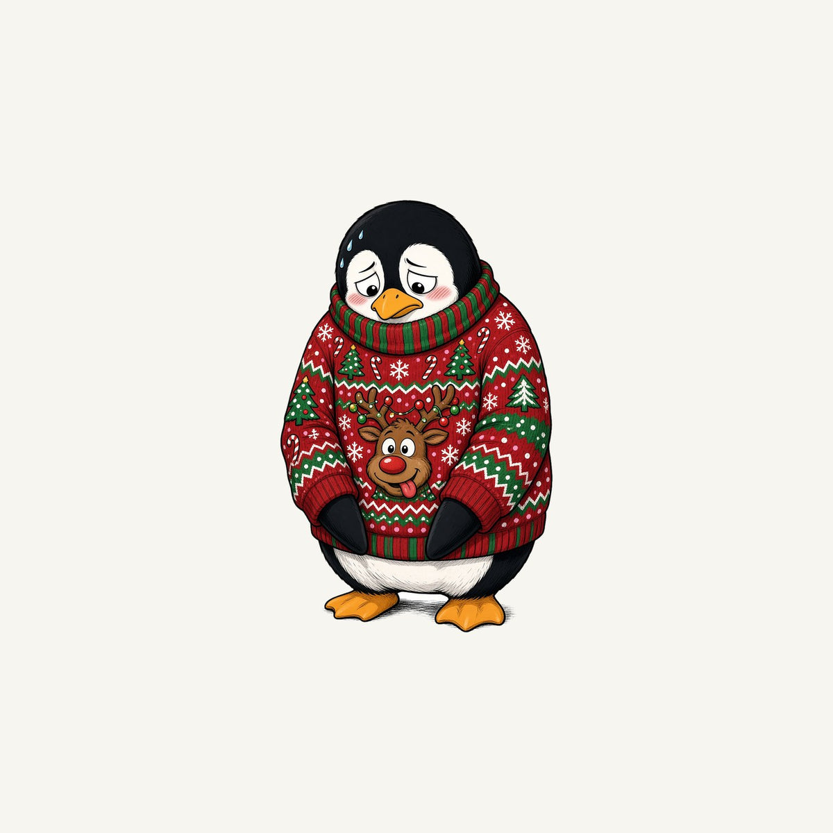 Penguin in a Bad Jumper Personalised Christmas Mug