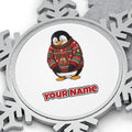 Penguin in a Bad Jumper Personalised Pewter Christmas Ornament