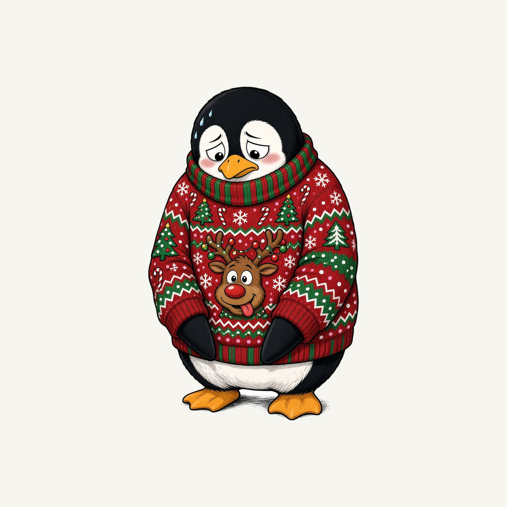 Penguin in a Bad Jumper Personalised Christmas T-Shirt and Hoodie