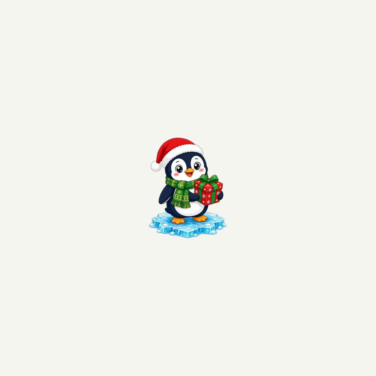 Penguin With a Present Personalised Beach Towel