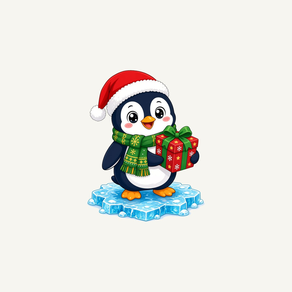 Penguin With a Present Personalised Christmas Mug