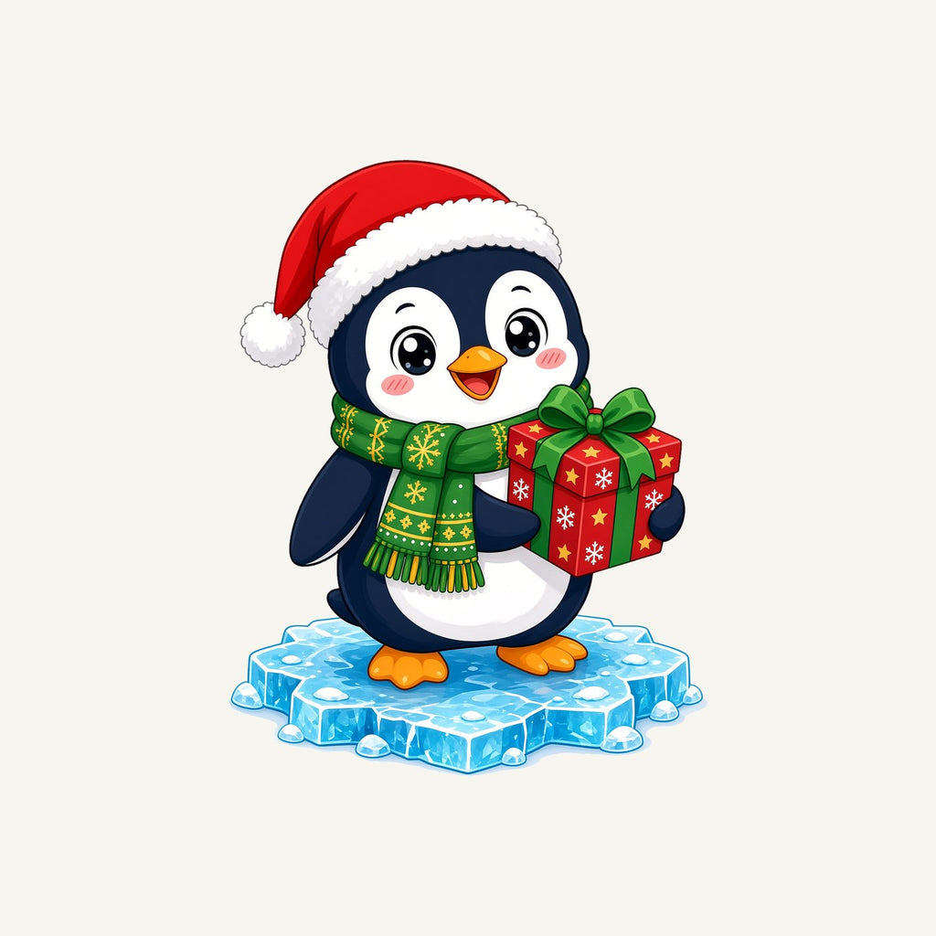 Penguin With a Present Personalised Santa Sack