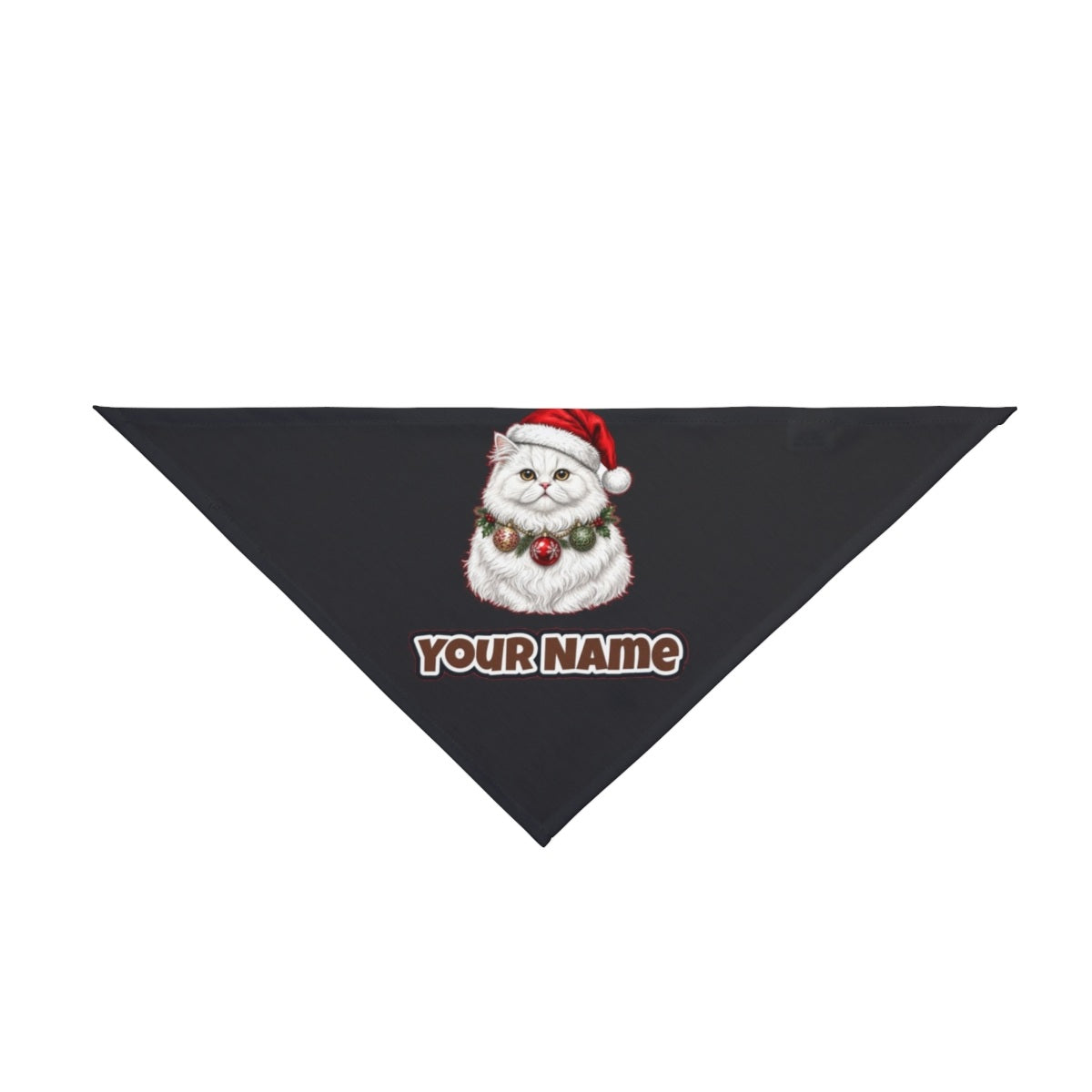 Persian personalised Christmas pet bandana in black, tie-on style