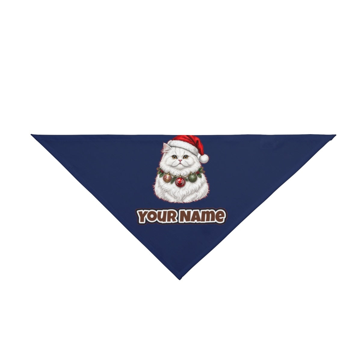 Persian personalised Christmas pet bandana in navy, tie-on style