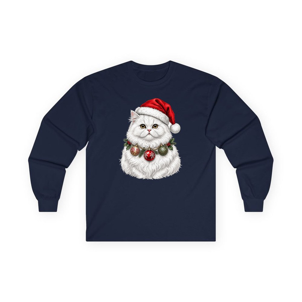 Persian personalised long sleeve Christmas T-shirt in navy