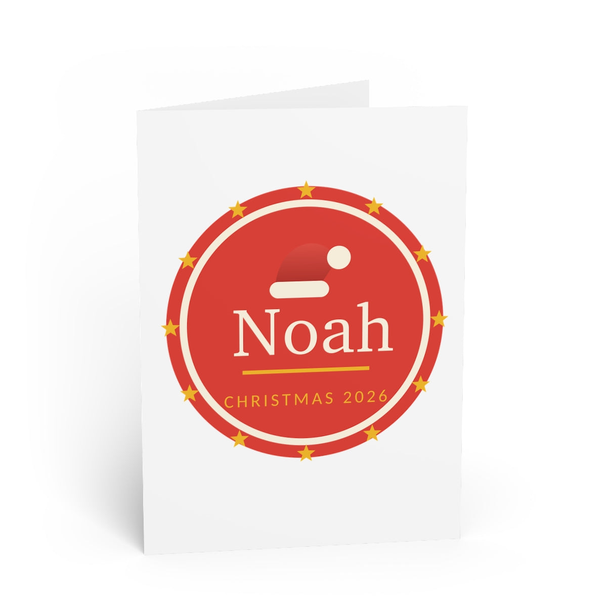 Personalised Christmas Card, Gold Frame
