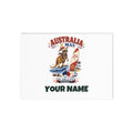 SV mockup: Personalised Christmas Card, Your Design or Ours, shown with our Surfing Kangaroo Christmas design and YOUR NAME