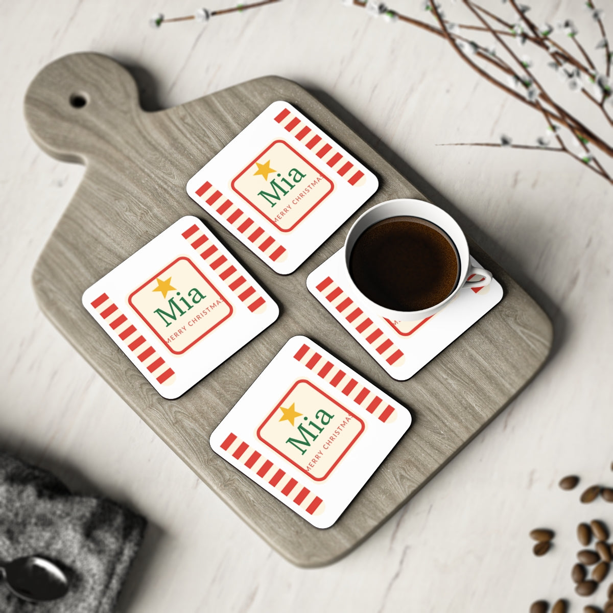 Personalised Christmas Coasters