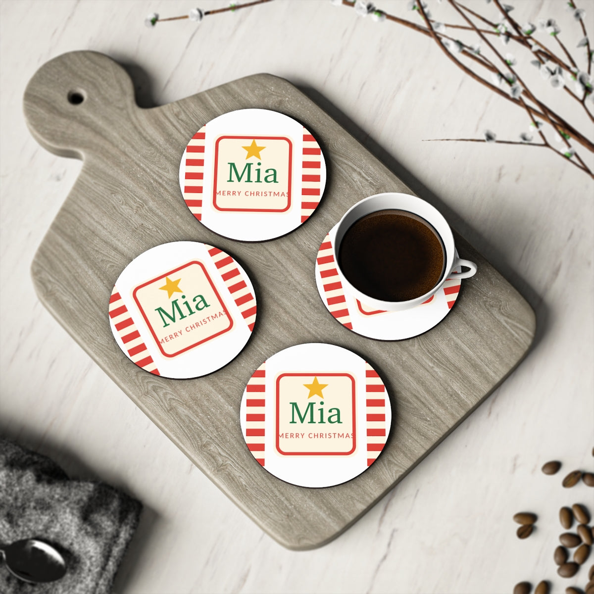 Personalised Christmas Coasters