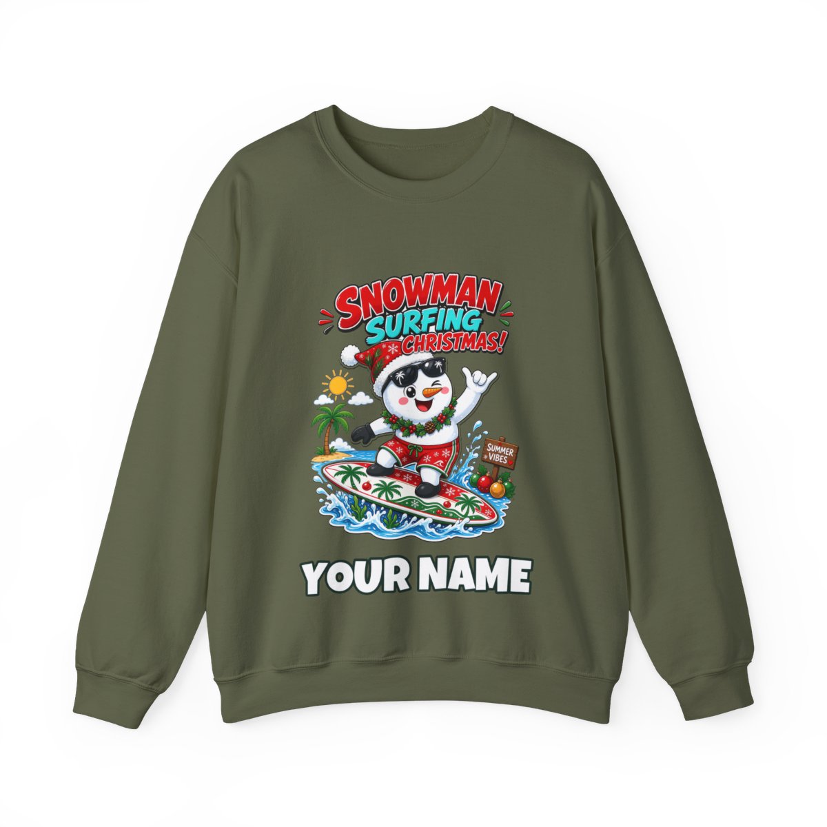 SV colour: Personalised Crewneck Jumper, Your Design or Ours in Military Green