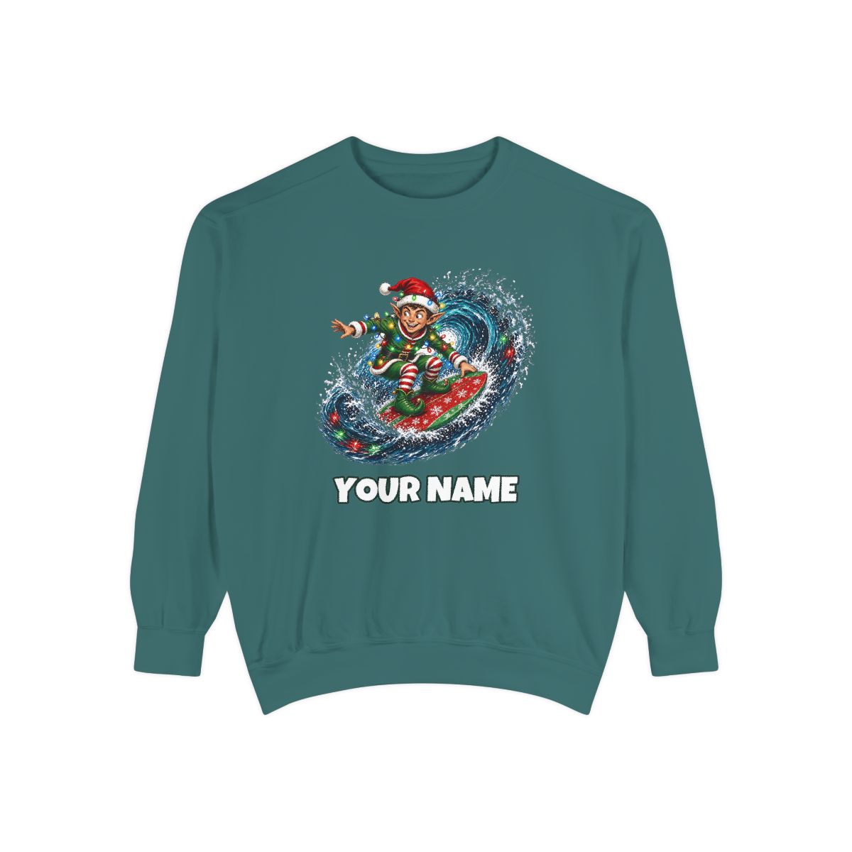 SV colour: Personalised Garment Dyed Jumper, Your Design or Ours in Blue Spruce