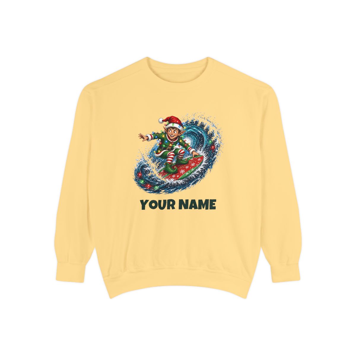 SV colour: Personalised Garment Dyed Jumper, Your Design or Ours in Butter