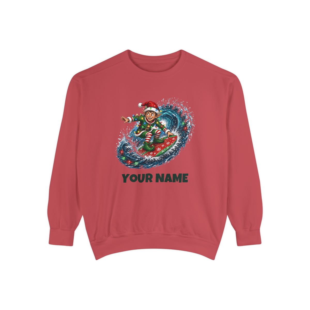 SV colour: Personalised Garment Dyed Jumper, Your Design or Ours in Crimson
