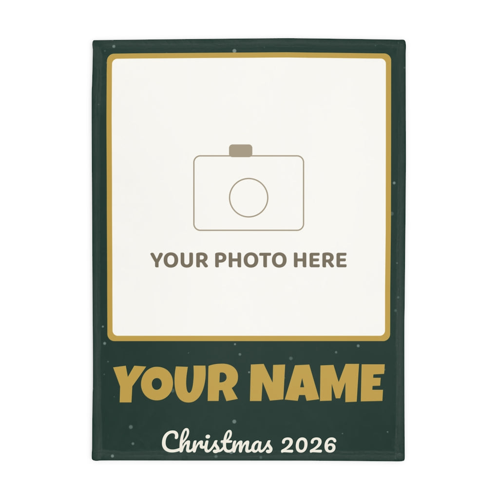 Personalised Photo Blanket, Your Photo and Name, Plush Fleece