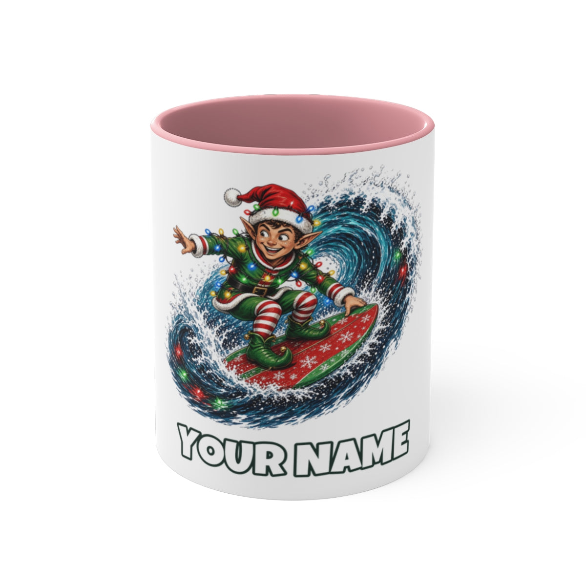 SV colour: Personalised Two Tone Mug, Your Design or Ours in Pink