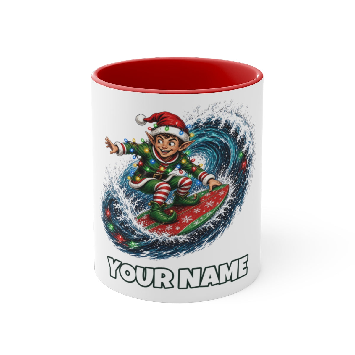 SV colour: Personalised Two Tone Mug, Your Design or Ours in Red