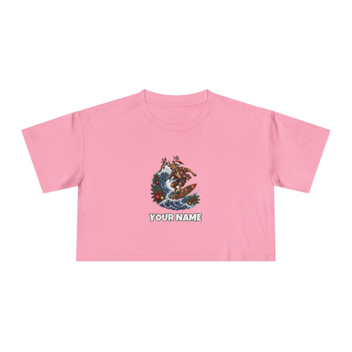 SV colour: Personalised Women's Crop Tee, Your Design or Ours in Bubblegum