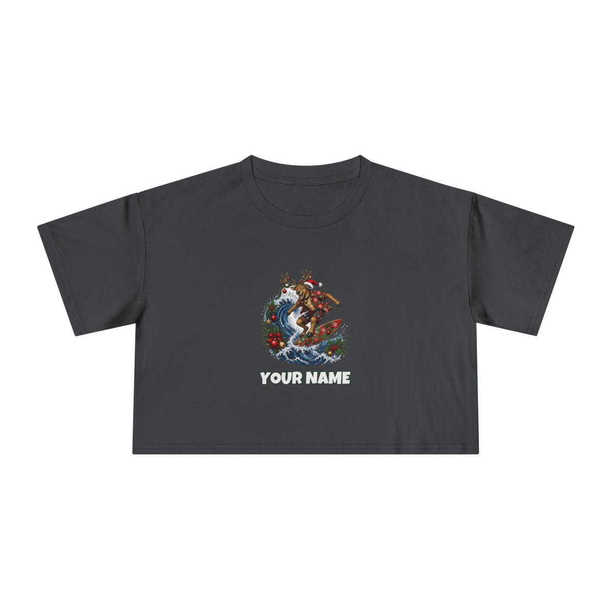 SV colour: Personalised Women's Crop Tee, Your Design or Ours in Coal