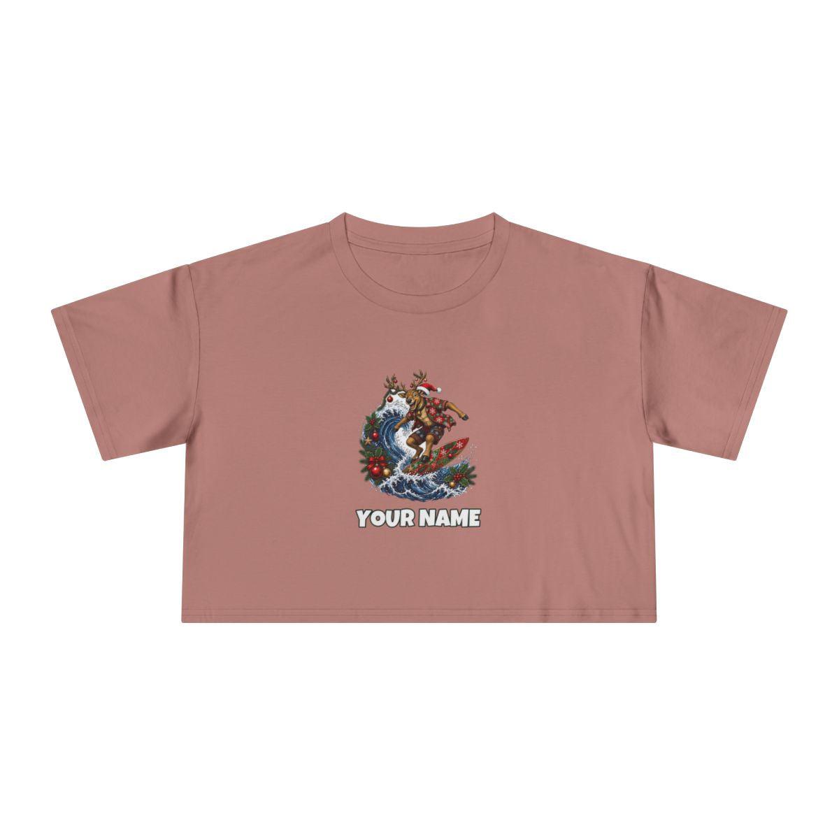 SV colour: Personalised Women's Crop Tee, Your Design or Ours in Hazy Pink