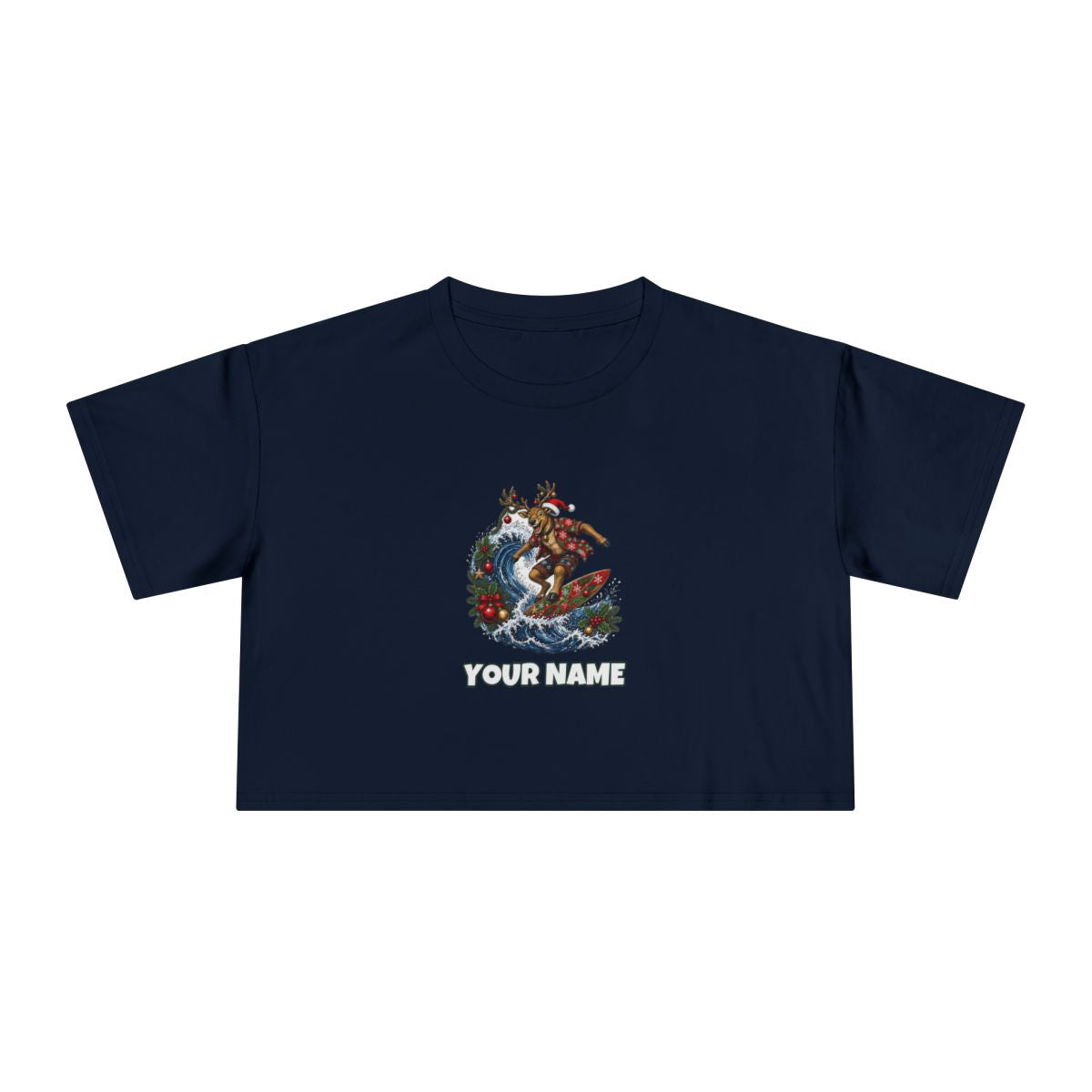 SV colour: Personalised Women's Crop Tee, Your Design or Ours in Navy