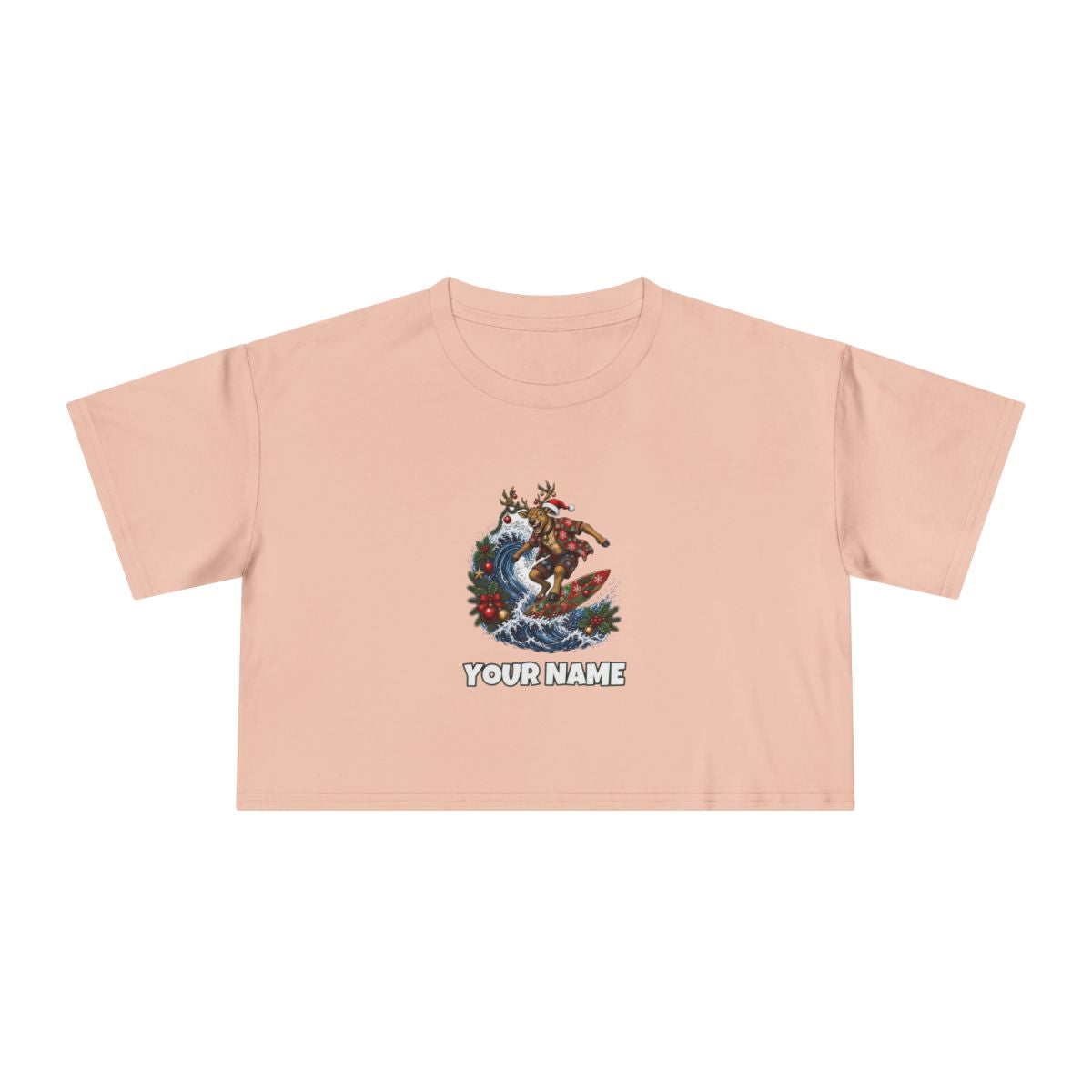 SV colour: Personalised Women's Crop Tee, Your Design or Ours in Pale Pink