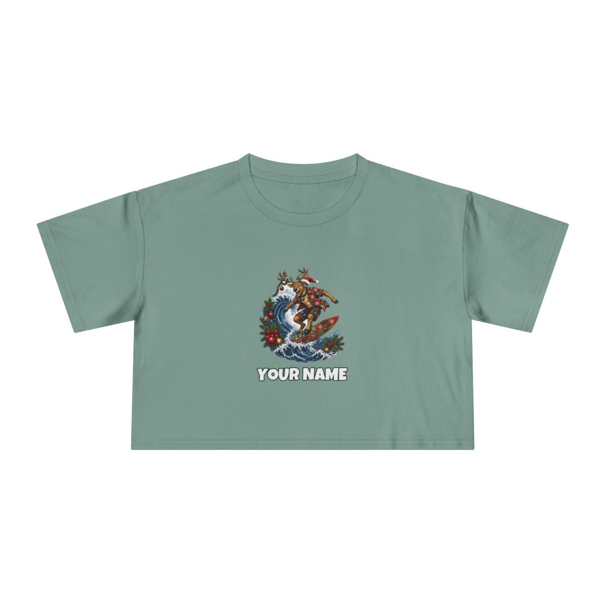 SV colour: Personalised Women's Crop Tee, Your Design or Ours in Sage