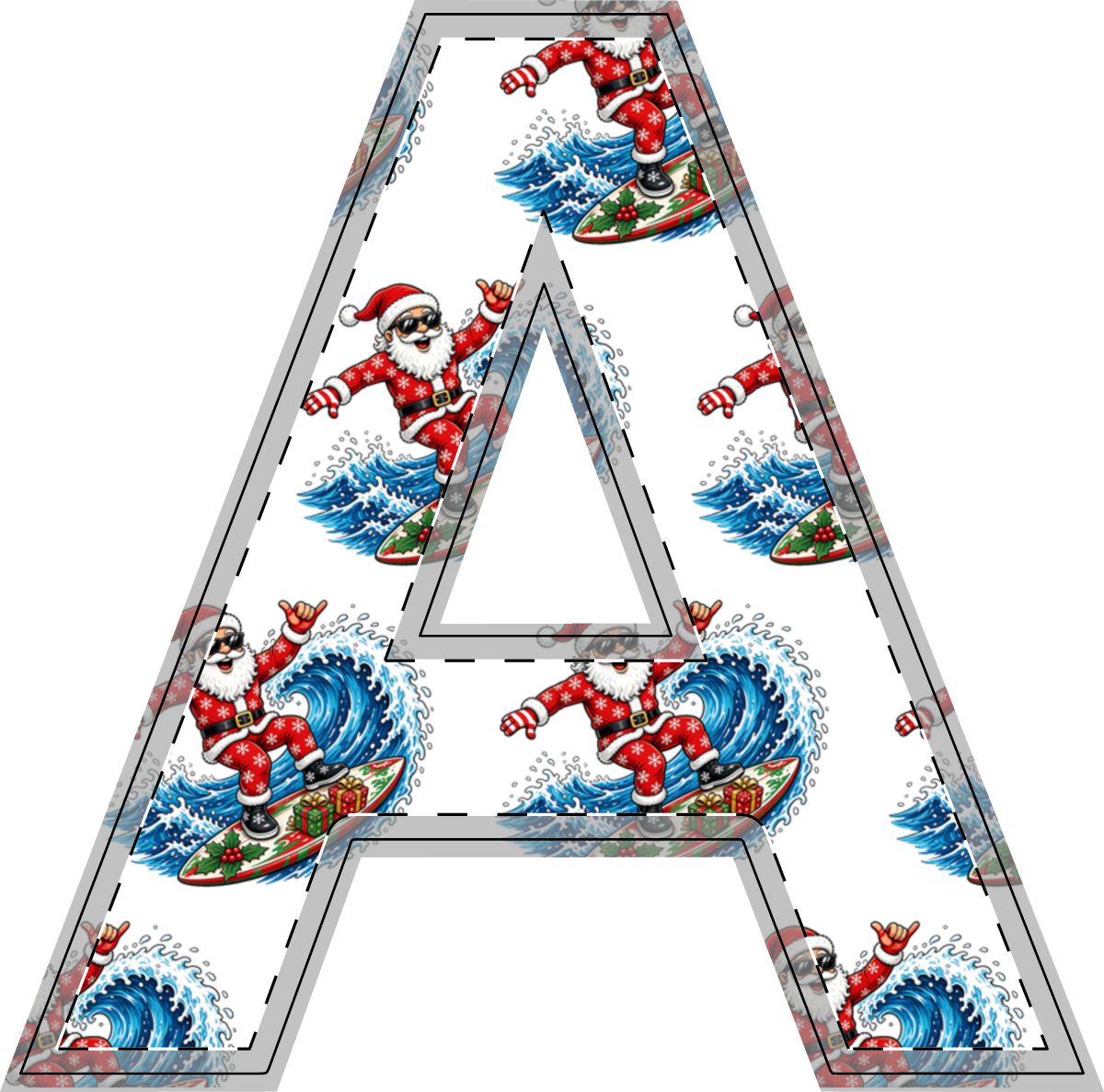 SV shape: Personalised Freestanding Wooden Letter, Your Design or Ours, the letter A, with one of our designs as a pattern