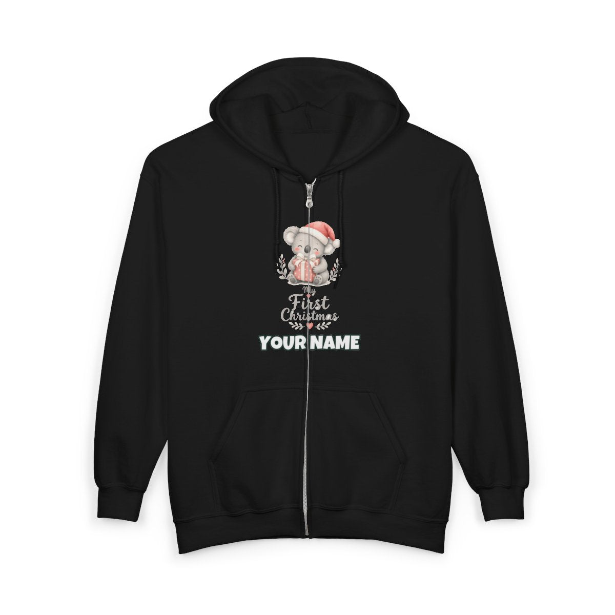 SV colour: Personalised Zip Hoodie, Your Design or Ours in Black