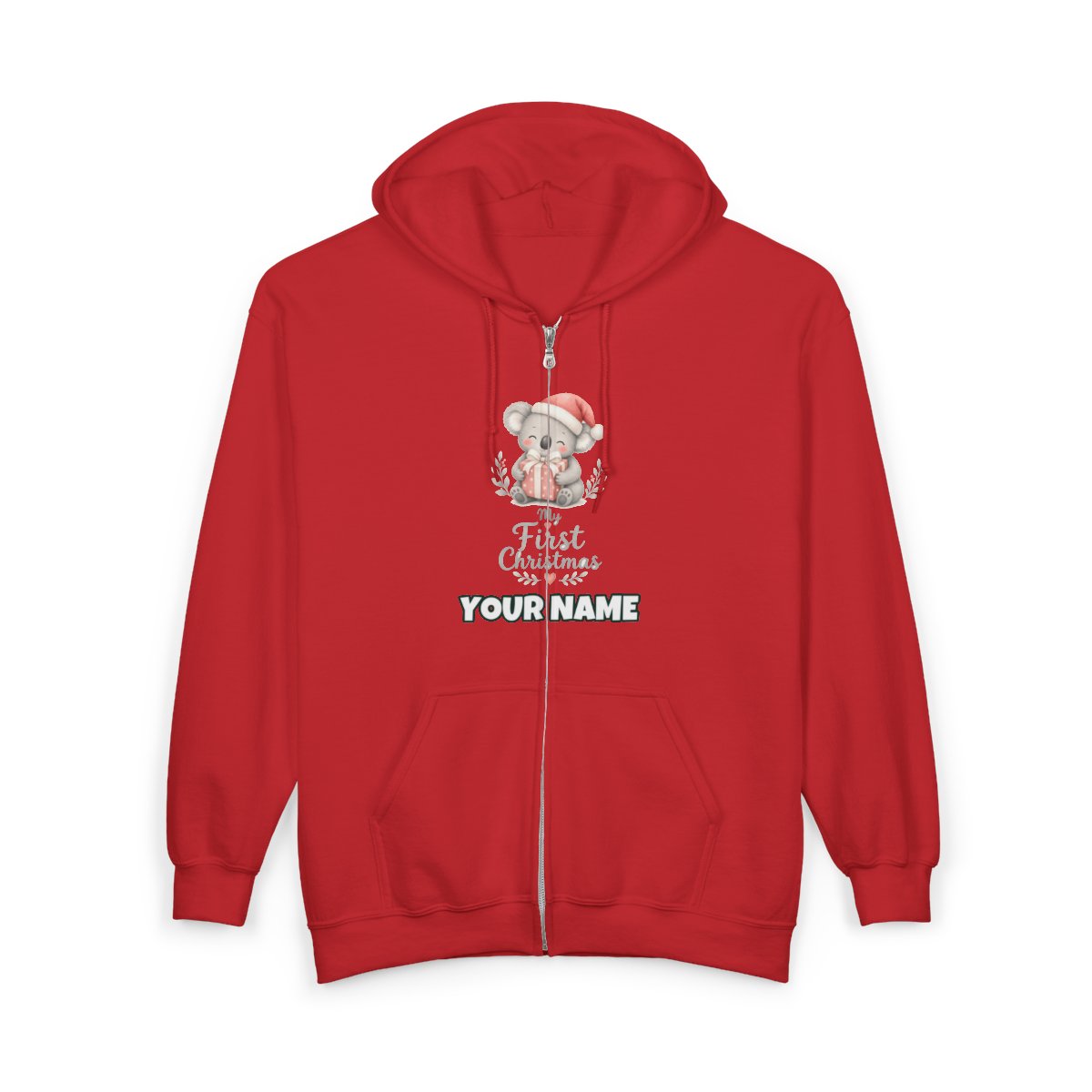 SV colour: Personalised Zip Hoodie, Your Design or Ours in Red