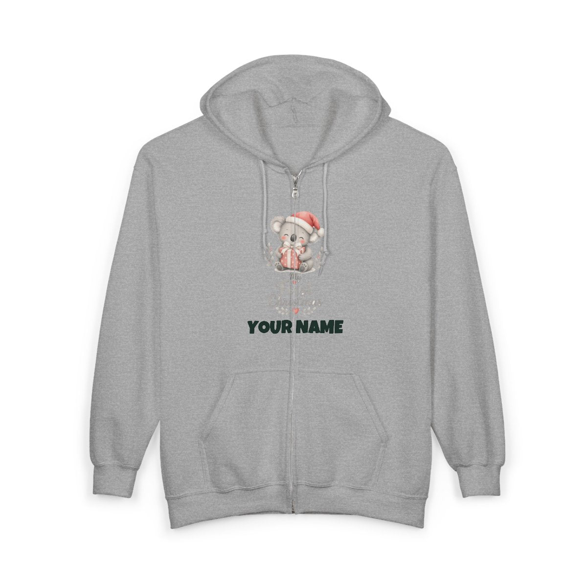 SV colour: Personalised Zip Hoodie, Your Design or Ours in Sport Grey