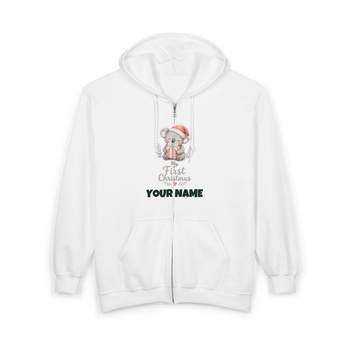 SV colour: Personalised Zip Hoodie, Your Design or Ours in White