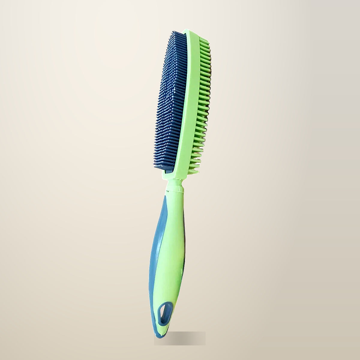 2 in 1 Dual Head Pet Hair Removal Brush, Red or Green, on a plain cream background