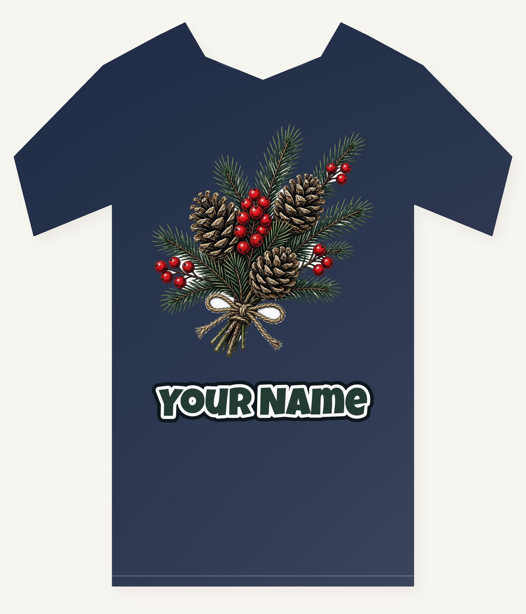 Pine and Pinecone Bundle Personalised Kids Tee and Baby Bodysuit