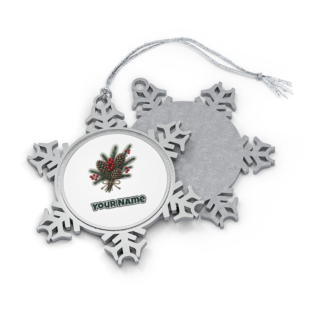 Pine and Pinecone Bundle Personalised Pewter Christmas Ornament